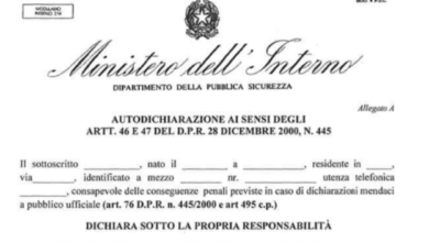 DPCM del 09/03/2020. Modello per autocertificazione spostamenti.