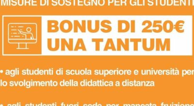 Emergenza COVID-19, BONUS PER GLI STUDENTI UNIVERSITARI