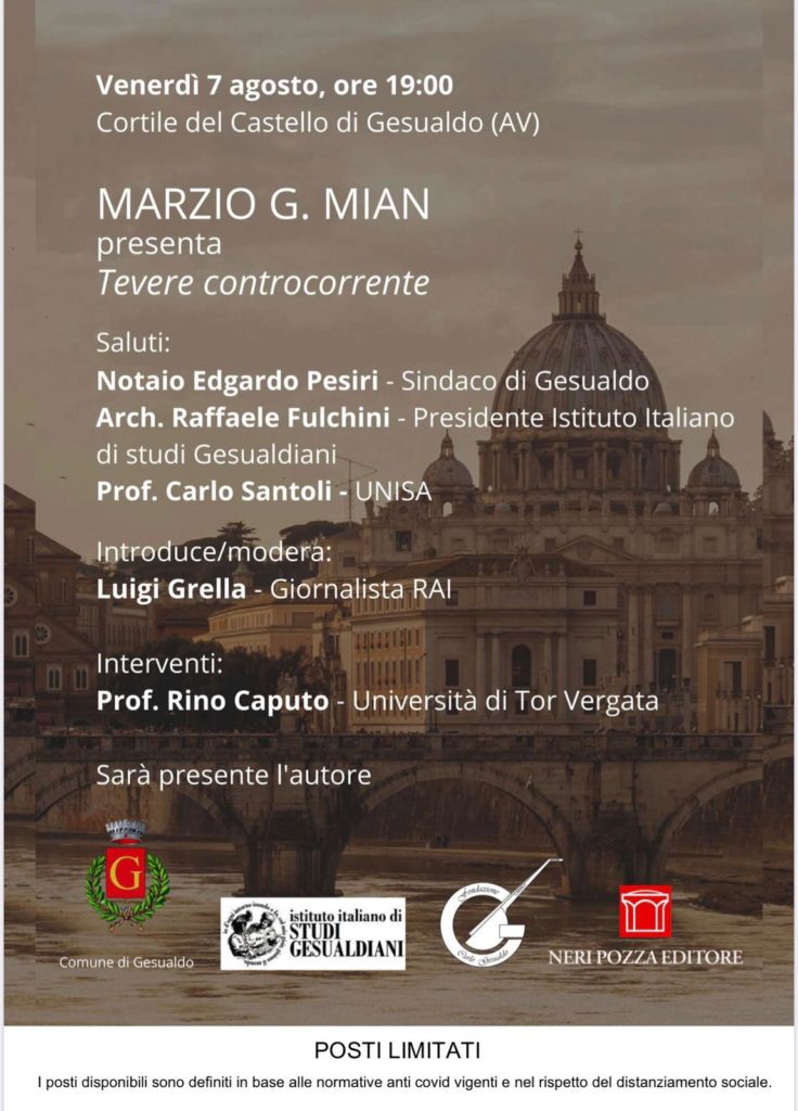 PRESENTAZIONE DEL LIBRO TEVERE CONTROCORRENTE di Marzio G. Mian