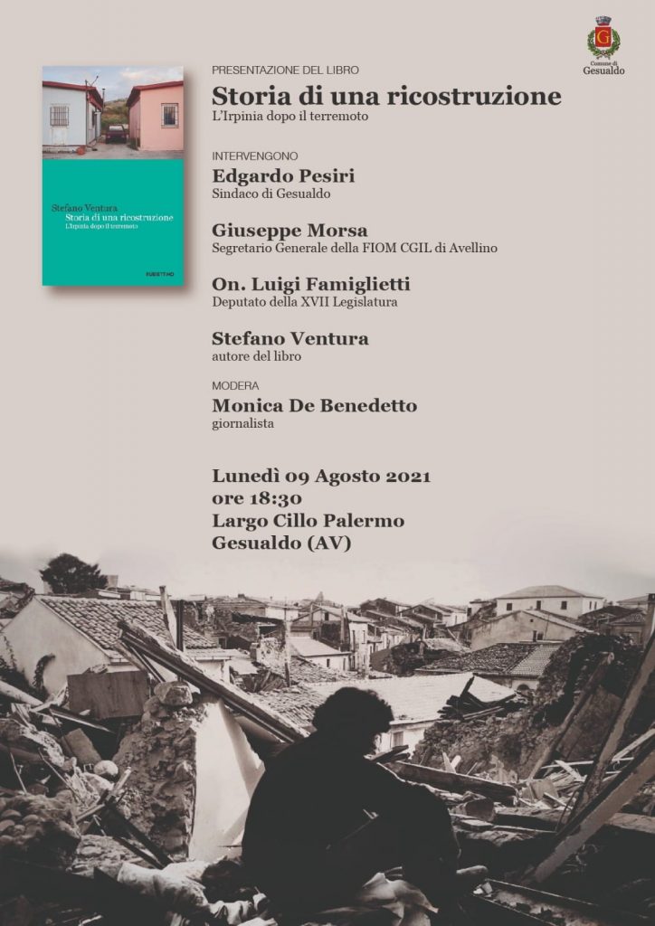 PRESENTAZIONE DEL LIBRO: Storia di una ricostruzione di Stefano Ventura. Lunedi 9 agosto ore 18.30, Piazzetta Cillo Palermo