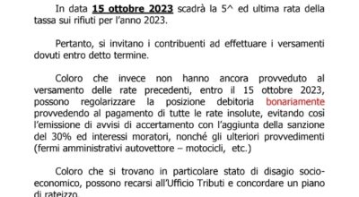 Avviso ai contribuenti